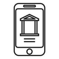 Smartphone-Banking-Icon-Umrissvektor. Online-App vektor