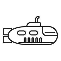 fordon u-båt ikon översikt vektor. under vattnet fartyg vektor