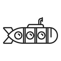barnslig u-båt ikon översikt vektor. under vattnet fartyg vektor
