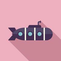 Fahrzeug-U-Boot-Symbol flacher Vektor. Unterwasserschiff vektor