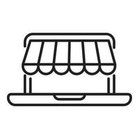 Online-Shop-Icon-Umrissvektor. digitale Mischung vektor