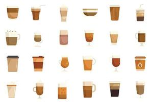 latte ikoner som platt vektor. kaffedryck vektor