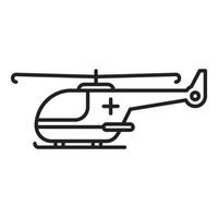 Chopper-Rettungshubschrauber-Symbol Umrissvektor. Militärtransport vektor