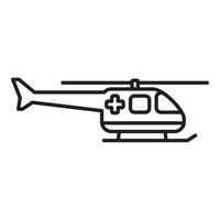 Hilfe Rettungshubschrauber Symbol Umrissvektor. Lufttransport vektor