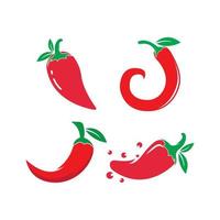 rotes Chili-Pfeffer-Symbol, Logo-Vektor-Illustration-Design vektor