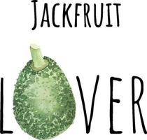 Aquarellillustration der grünen Jackfrucht. frisches rohes Obst. Jackfruit-Liebhaber-Illustration vektor