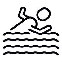 Kind schwimmen Symbol Umriss Vektor. Wasserlager vektor