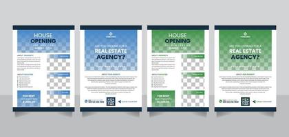 a4-größe immobilienagentur flyer design vorlage vektor