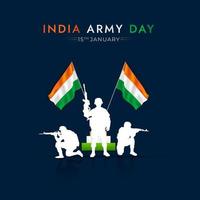 Tag der indischen Armee 15. Januar Social-Media-Beitrag vektor