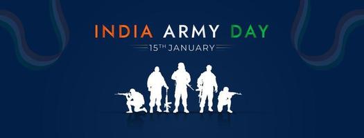Tag der indischen Armee 15. Januar Social-Media-Beitrag vektor