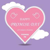 Happy Promise Day Flat Illustration, Promise Day Post Grußkarte, Banner, Poster. lass uns ein Versprechen geben. versprich mir grußkarte. vektor