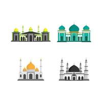 muslimische moschee illustration arabische kultur unterschiedliches vektordesign isolierter weißer hintergrund vektor