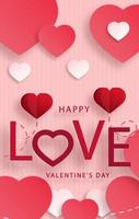 Happy Valentinstag Einladungskarte vektor