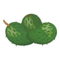 grüner Soursop-Symbol-Cartoon-Vektor. Graviola annona vektor