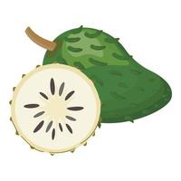 frischer Soursop-Symbol-Cartoon-Vektor. Essen Obst vektor