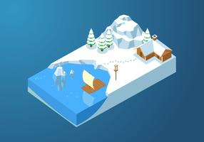 Isometrische Eisbucht kostenlose Vector