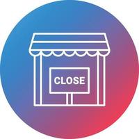 Shop Close Line Farbverlauf Kreis Hintergrundsymbol vektor