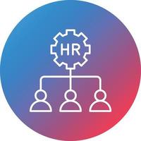 Human Resources Linie Farbverlauf Kreis Hintergrundsymbol vektor