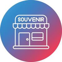 Souvenir-Shop Linie Verlaufskreis Hintergrundsymbol vektor