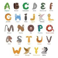 lustiges Tieralphabet für Kinder vektor