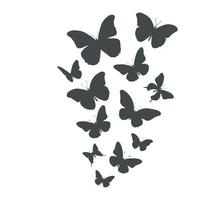 flygande fjäril silhuetter, fjärilar silhuett uppsättning. vektor