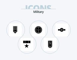 militär glyf ikon packa 5 ikon design. militär. armén. rang. märka. rang vektor