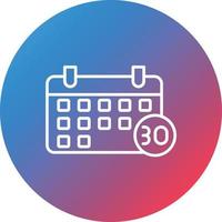 30-Tage-Challenge-Linienverlaufskreis-Hintergrundsymbol vektor