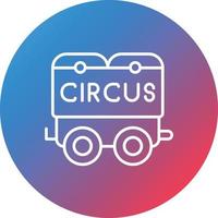 Zirkuswagen Linie Farbverlauf Kreis Hintergrundsymbol vektor