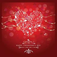 Lycklig hjärtans dag. vit hjärta på röd bakgrund. vektor illustration. valentine ljus stil