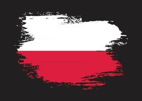 professioneller Grunge-Textur-Polen-Splash-Flag-Vektor vektor