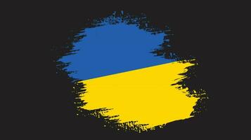 tinte pinselstrich rahmen ukraine flag vektor