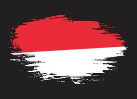 fri borsta stroke indonesien flagga vektor bild