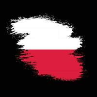Polen-Grunge-Stil-Flagge vektor