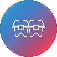 tand tandställning linje lutning cirkel bakgrund ikon vektor