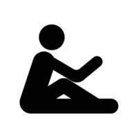 Symbol für sitzende Person vektor
