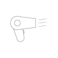 Trockner-Haar-Symbol, Haartrockner mit Blasluft, Gerät verwenden, dünne Linie Web-Symbol auf weißem Hintergrund vektor
