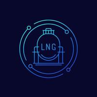 lng tank linje ikon, industriell gas lagring vektor