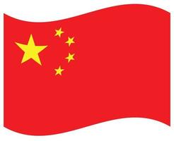 nationell flagga av Kina - platt Färg ikon. vektor