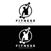 Fitness-Logo, Fitness-Logo-Vektor, Design geeignet für Fitness, Sportgeräte, Körpergesundheit, Produktmarken für Körperergänzungen vektor