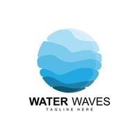 vatten Vinka logotyp, djup hav vektor, havs bakgrund mall design vektor