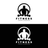 Fitness-Logo, Fitness-Logo-Vektor, Design geeignet für Fitness, Sportgeräte, Körpergesundheit, Produktmarken für Körperergänzungen vektor