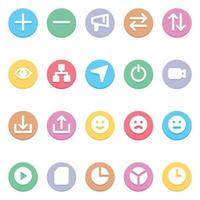 cirkel Färg glyf ikoner för social media. vektor