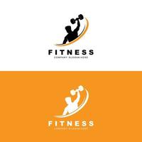 Fitness-Logo, Fitness-Logo-Vektor, Design geeignet für Fitness, Sportgeräte, Körpergesundheit, Produktmarken für Körperergänzungen vektor