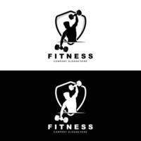 Gym logotyp, kondition logotyp vektor, design lämplig för kondition, sporter Utrustning, kropp hälsa, kropp tillägg produkt märken vektor