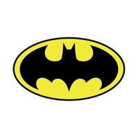 batman logo, batman gelbes und schwarzes signal auf weißem hintergrund vektor