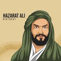 hazarat ali's geburtstag, hazrat ali porträtillustration vektor