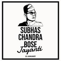 subhas chandra bose-vektorillustration. 23. Januar vektor