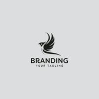 minimale Vogel-Logo-Design-Vorlage vektor
