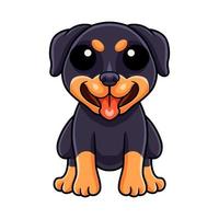 niedlicher kleiner rottweiler hundecartoon vektor