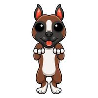 niedlicher kleiner boxerhundecartoon vektor